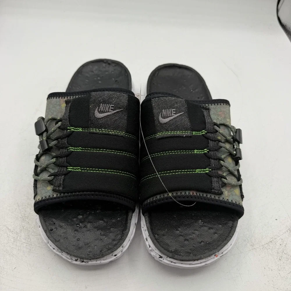 Nike Asuna Crater Slide Sandals Mens Sz 8 Black Grey White Slip On DJ4629-002